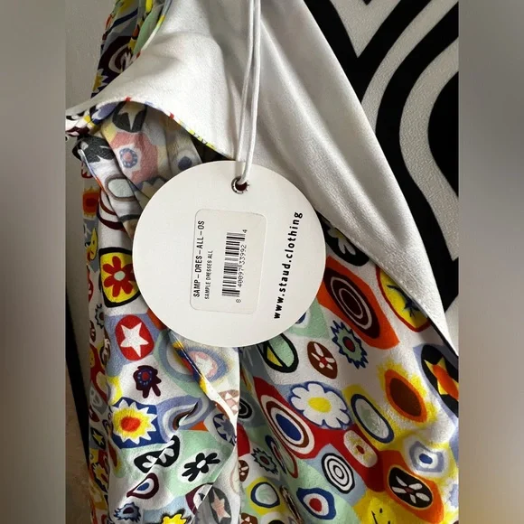 NWT STAUD Caya Tiered Flowy Retro Millefiori Multi Print Maxi Dress - Picture 5 of 16